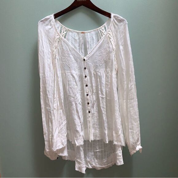 Free People White Blouse XS - Picture 1 of 6